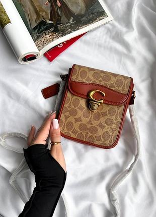 Жіноча сумка преміум coach tall studio crossbody in signature canvas