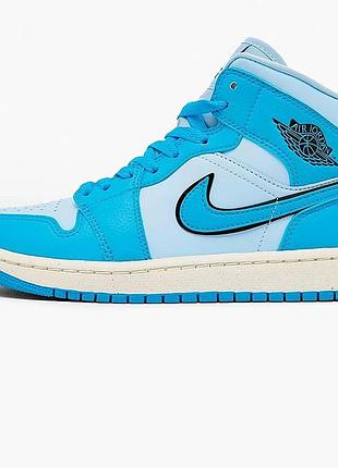 Urbanshop com ua кроссовки женские air jordan retro 1 mid se casual shoes light blue dv1302-400 размеры запитуйте