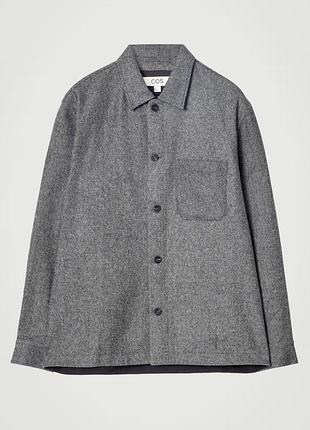 Чоловіча сіра фактурна сорочка h&m l л акрилова сорочка тепла сорочка поверх