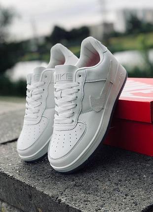 Кроссовки белые кожаные nike air force all white мужские кросовки найк форс 43