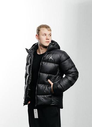Мужской черный пуховик jordan, зимняя курточка джордан xs,s,m,l,xl