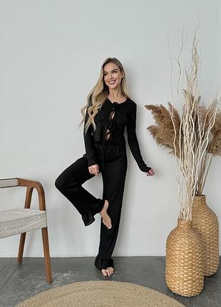 Комплект женский двойка кофта и штаны nicole collection l черный