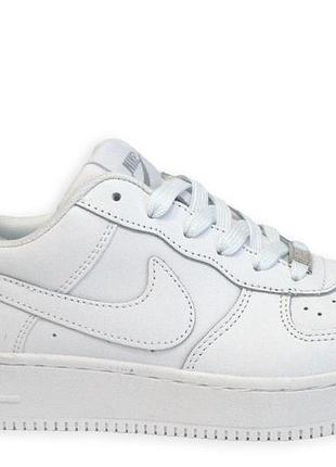 Кроссовки подростковые nike air force 1 low, найк аир форсе натуральная кожа, молодежные кроссовки 37