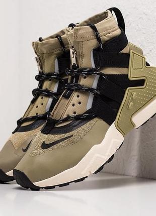 Кроссовки мужские высокие оливковые nike air huarache gripp olive размер 41 42 43 44 45