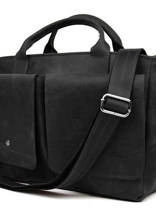 Сумка-портфель чоловіча на плече з ручками tarwa чорний ra-3990-3md nai
