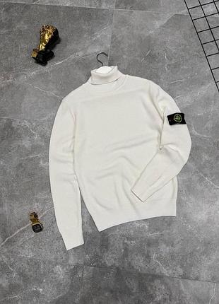 Чоловічий світшот білий stone island/світер стон айленд чоловічий преміум'якість туреччина 100% котон m,l,xl,xxl,3xl xl