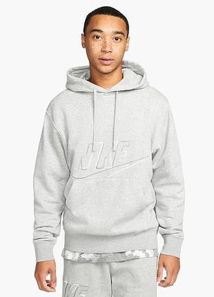 Худі чоловіче nike sweatshirt hooded club+ grey dx0541-063 m