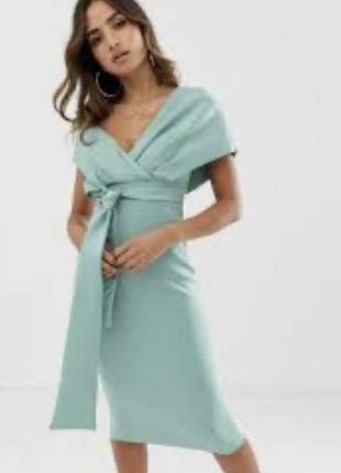 Елегантна сукня-футляр міді від asos із відкритими плечима