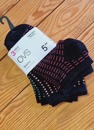 Женские низкие носки ovs, 3 пары, размер one size, цвет черный
