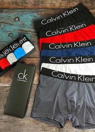 Комплект чоловічих трусів calvin klein 5 шт. у коробці чоловіча спідня білизна набір боксерів кельвін кляйн br-st exz0