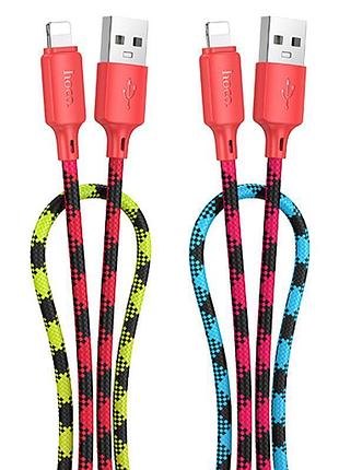 Дата кабель hoco x116 meridian usb to lightning 2.4a (1m) gradient red mix