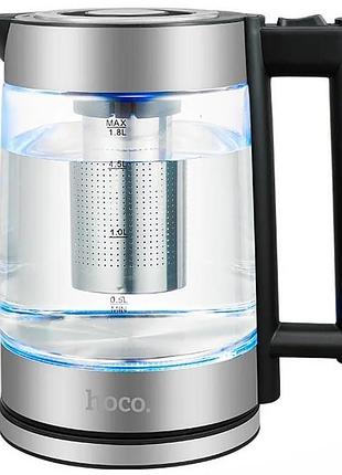Электрочайник hoco ha01a kitchen high (1.8l) stainless steel