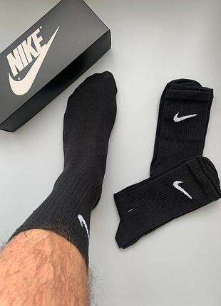Мужские высокие черные хлопковые носки для спорта найк nike / набор 12 / 6 пар 41-45 / 36-40 12, 36-40, черный