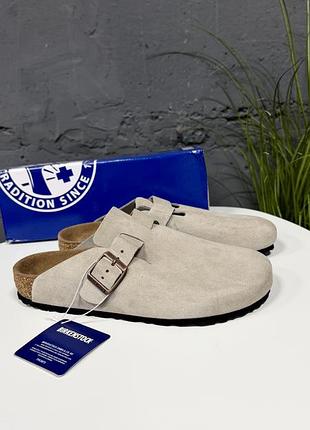 Шльопанці  клоги бостон жіночі чоловічі замшеві birkenstock boston біркеншток, клоги, сабо.