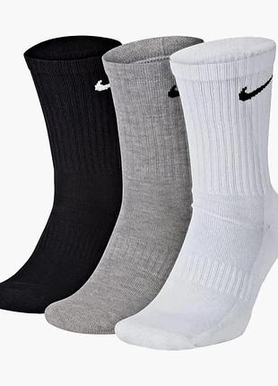 Шкарпетки чоловічі nike u everyday ltwt crew (3 пари, неутеплені) multi sx7676-964