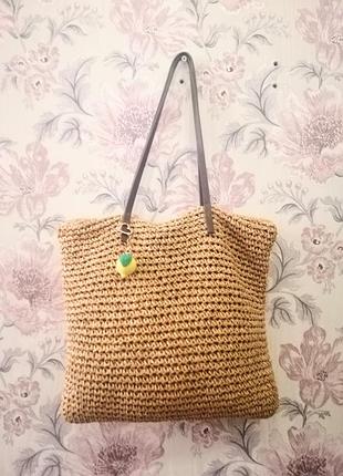 Летняя соломенная сумка шопер m&s.