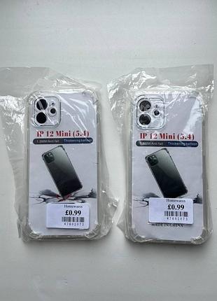 Прозорий силиконовий чехол для iphone 12 mini с утолщеними углами для защити от падения.