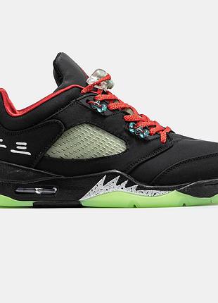 Чоловічі кросівки nike air jordan 5 low x clot чорний зелений оригінальні