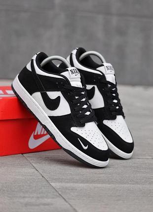 Осенние мужские кроссовки nike dunk черно-белые весенние замшеве, кроссовки найк данк черные белые осень демисезонные 41