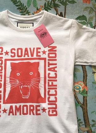 Белая футболка gucci. хайповая xxl