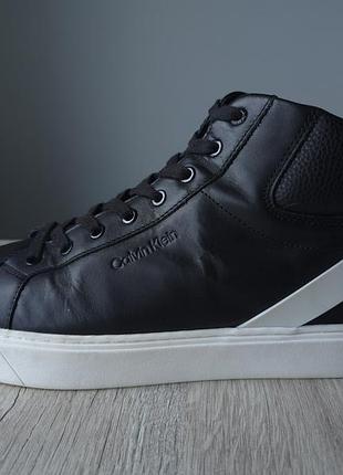 Кожаные кроссовки calvin klein high top lace