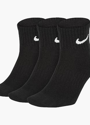 Шкарпетки чоловічі nike u nk everyday ltwt ankle (3 пари, неутеплені) black sx7677-010
