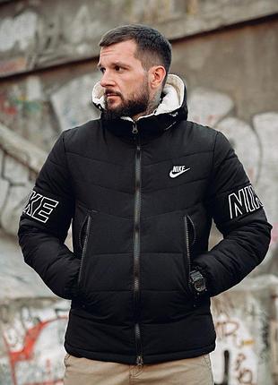 Зимова чоловіча двостороння куртка nke black 4 пп7844