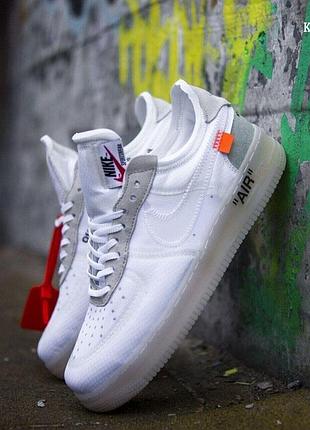 Кроссовки мужские текстиль белые nike air force x off-white размер 45