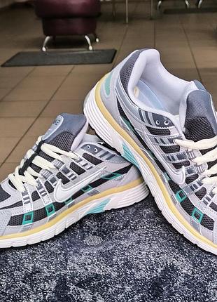Кроссовки nike p-6000 gray mint демисезон весна осень серые