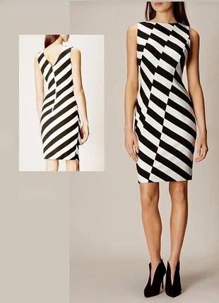 Изысканное платье karen millen геометрический принт черно-белое