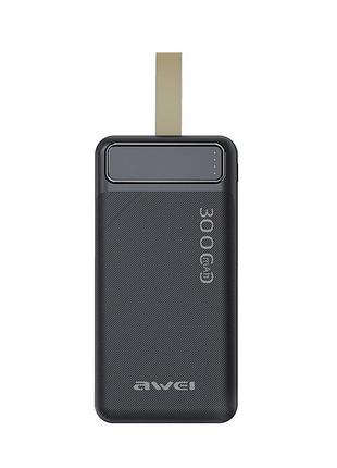 Умб power bank awei p7k 30000 mah usb та type-c black (p7k)