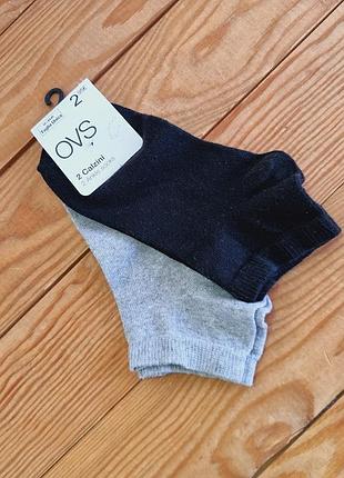Жіночі низькі шкарпетки ovs, 2 пари, розмір one size, колір чорний, сірий