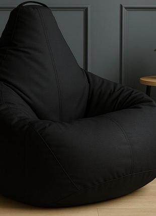 Кресло мешок груша черный oxford 600d бескаркасное m (высота 90см, ширина 70см), для детей до 15 лет