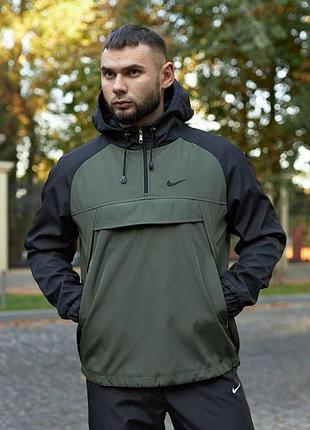 Анорак hous мужской s m l xl анорак чоловічий "house" nike чорний-хакі