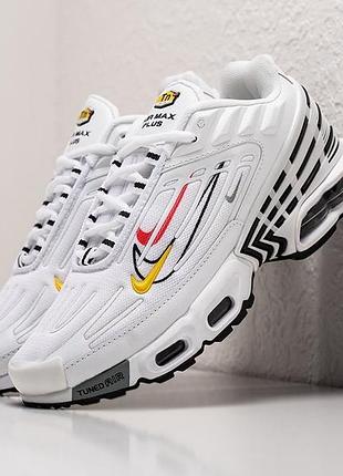 Кроссовки мужские белые кожа-текстиль nike air max plus iii white размер 41