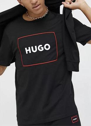 Футболка loys hugo хьюго черная отличное качество 100% хлопок l