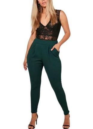 Boohoo, женские трикотажные брюки зелёного цвета, размер 2xl