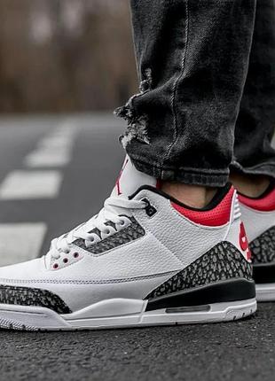 Кроссовки мужское белые nike air jordan 3 retro размер 41 43 44 45