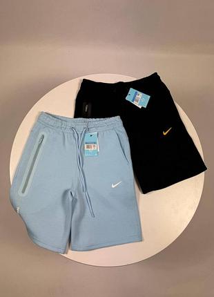 Мужские трикотажные шорты nike nocta - спортивные шорты найк нокта (черные, голубые)