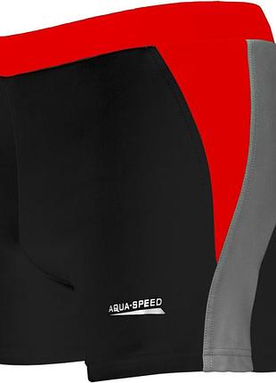 Плавки-боксери для чоловіків aqua speed dario 6244 чорний, червоний, сірий чол xxl (86-96 см)