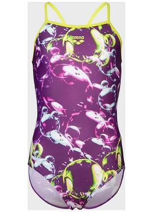Купальник закритий для дівчат arena soap bubbles swimsuit light dr фіолетовий діт