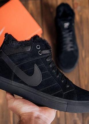 Мужские зимние кроссовки nike black, мужские зимние стильные кроссовки, мужские зимние кроссовки найк