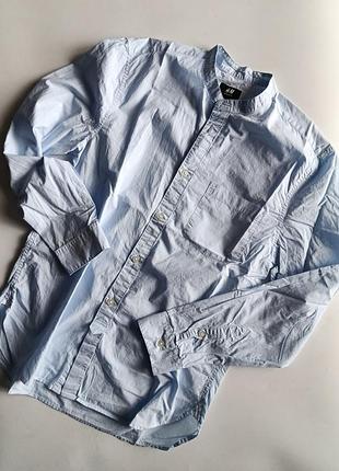 Рубашка хлопковая летняя h&amp;m небесно голубая р.м