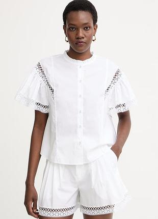Urbanshop com ua twinset блузка із рюшами жіноча бавовняна біла однотонна 261tt2251 розміри запитуйте