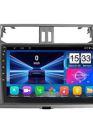 Штатная магнитола lesko для toyota land cruiser prado 150 series рестайлинг 1 2013-2017 экран 10" 1/16gb wi-fi gps base