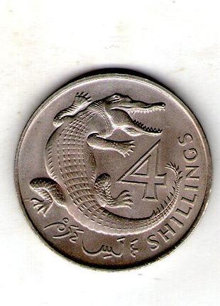Гамбия ø королева елизавета ii 4шина, 1966 год медно-никелевый сплав, 18.3g, ø 34mm no2212