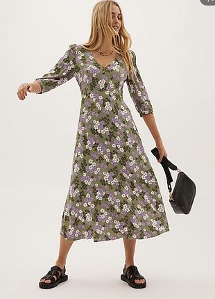 Міді плаття з натуральної тканини marks&spencer🌿