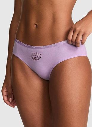 Женские трусики victoria's secret (52699561321) logo cotton hiphugger xs сиреневые