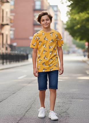 12-14 лет жёлтая футболка peanuts x h&m logg для мальчика