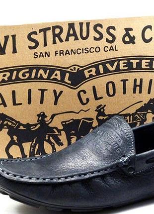 Чоловічі мокасини в стилі levi's чорна шкіра весна осінь взуття левіс 41,43,44,45 см 45